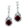 3.26ct.tw. Diamond And Ruby Earrings Ruby 2.12ct. 18KW DKE001154